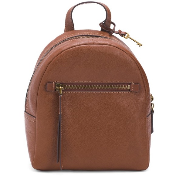 Fossil Small Leather Backpack Megan in Medium Brown, Genuine Leather Purse - Picture 1 of 7